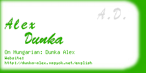 alex dunka business card